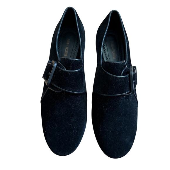 Pour la Victoire Black Velvet Velour Belted Oxford Loafers Flats Size 6 NWT - Picture 6 of 10